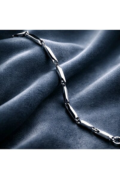 stainless steell Steel Silver Broken Unisex Bracelet 23 cm