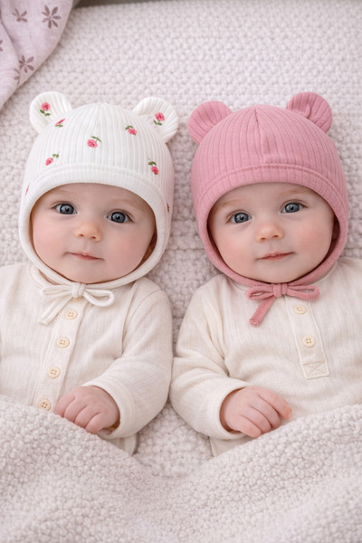 greenmoss 100% cotton twin baby beanie