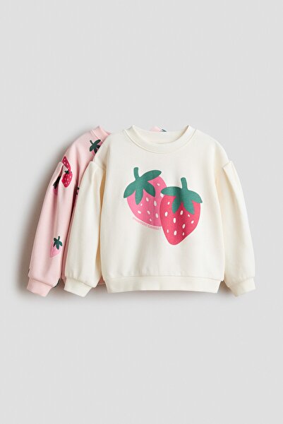 H&M 2'li Baskılı Sweatshirt
