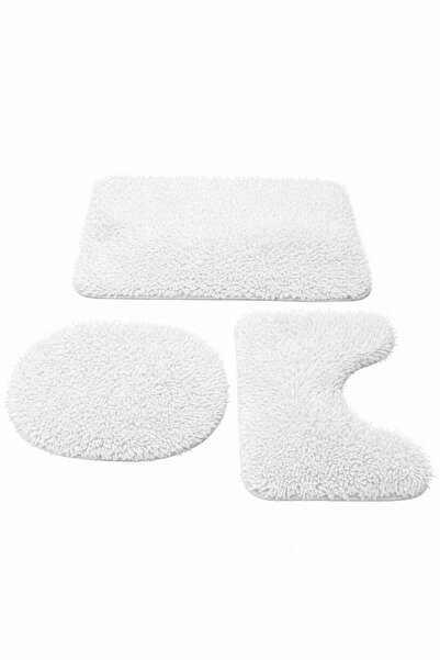 Sarar Plush Non-Slip Washable Bath Mat Toilet Set 3-Piece 50X80/50X60/40X45 (...