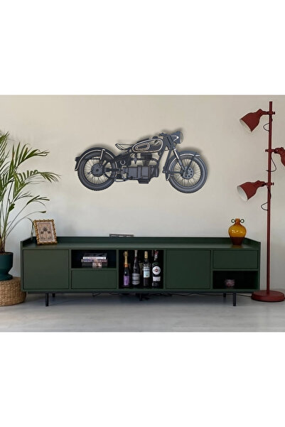 Home Katmanlı Ahşap Motorsiklet Temalı Ev Ofis Genç Odası Duvar Dekoru Tablosu