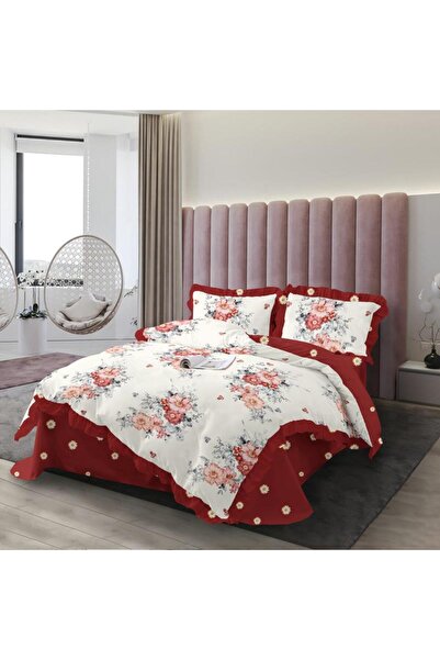 Inovius Lenjerie de Lux cu Volanase pentru pat dublu din Bumbac FINET- CPL60