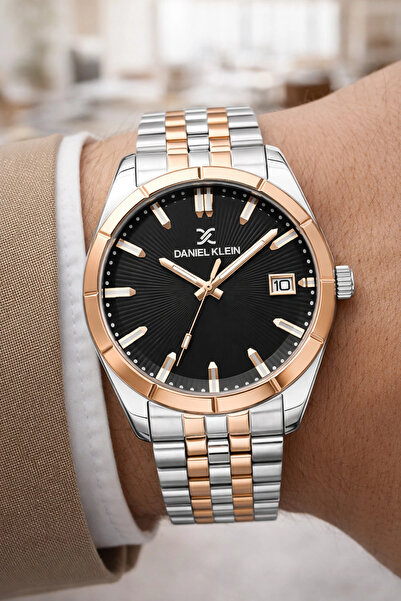 Daniel Klein Steel Cord&Case Calendar Men Wrist Watch Bracelet Gift Silver-Ro...