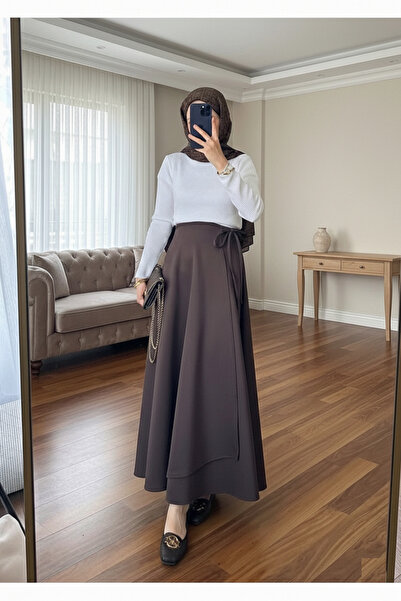 unika boutique Yandan Bağlamalı Tesettür Uzun Etek