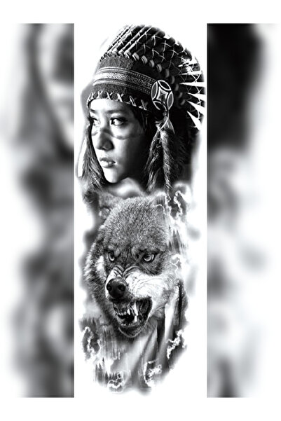 OEM Unisex Temporary Tattoo "Wolf Spirit", Waterproof, 6 Months Resistance