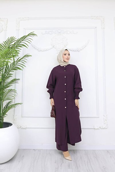 ankanoor Cupra Modal Slit Tunic Trouser Set Anka268672