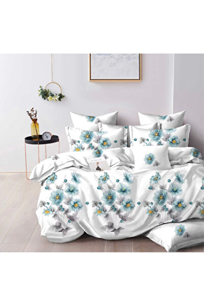 Inovius Lenjerie de Pat Bumbac Finet cu 6 Piese Pentru Pat Dublu - SUZ78