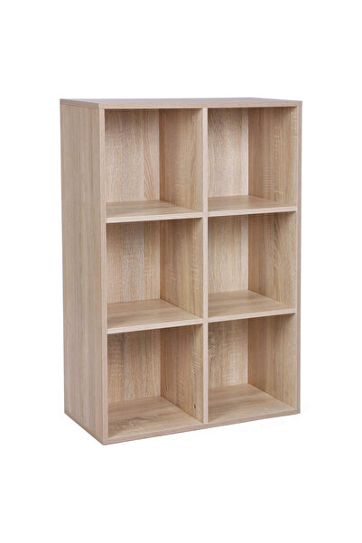 Mahmayi خزانة كتب VASAGLE بستة مكعبات، رف مفتوح، رف تخزين وعرض خشبي للمنزل وا...