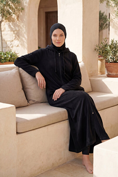 Marina Black Zippered Towel Pareo Wearable Design P2601-2