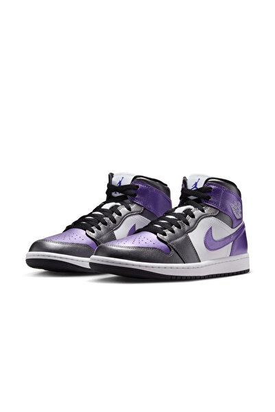 Nike Air Jordan 1 Mid SE 'Metallic Purple' Kadın Ayakkabısı (Dar Kalıp 1 Bede...