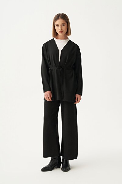 ALLDAY Black-Belted Knitwear Trouser Suit