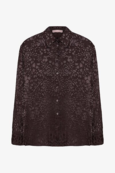 Quzu Kadın Gömlek GML01168 Kahve