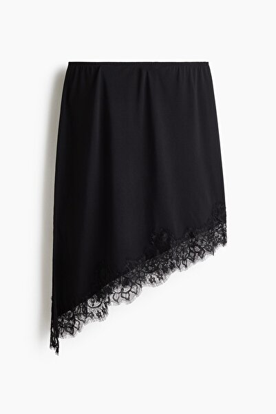H&M Dantel Şeritli Asimetrik Etek