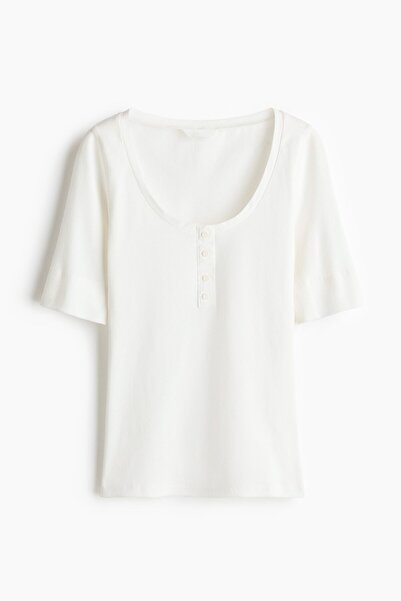 H&M Pamuklu ve Ribanalı Üst