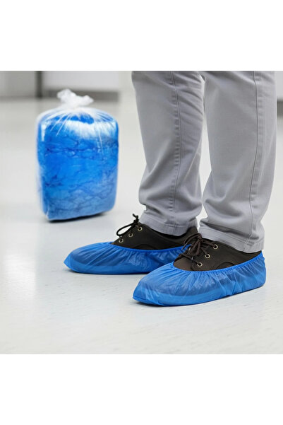 EA HOME Tek Kullanımlık 1. Kalite 9 Micron Mavi Galoş 50 Adet