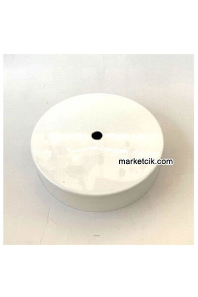 marketcik 12cm Avize, Abajur İçin Yuvarlak Beyaz Metal Rozans Avize Tavan Kapağı
