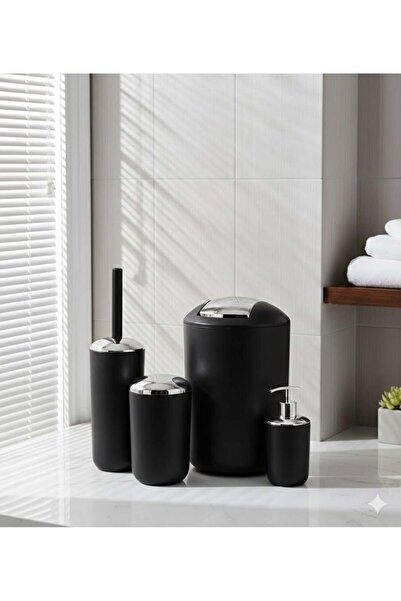STANDART Siyah Renk 4’lü Banyo Seti – Modern, Şık