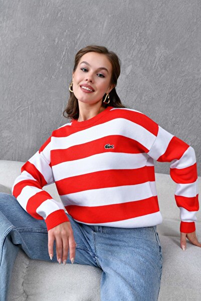 Park Karon Women's Crew Neck Striped Knit Sweater 10279.Ctn