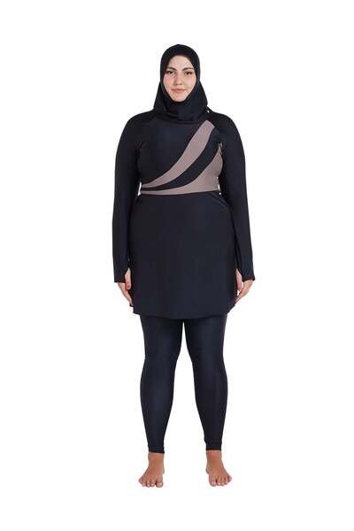 Coega طقم نسائي محتشم من ثلاث قطع - تنورة - أسود فضي استوائي