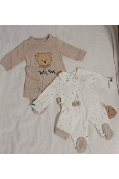 cayzen Baby Boy 2-Piece Stylish Combination Jumpsuit with Hat 1097