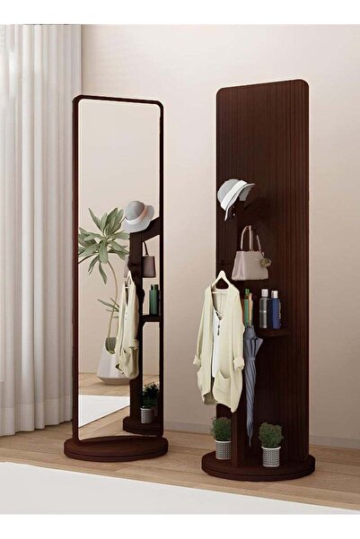 M SMART 360 Degree Rotating Floor Mirror and 2-in-1 Coat Rack for Bedroom and...