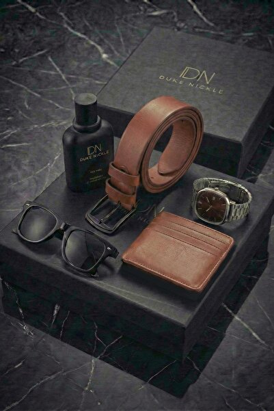 Duke Nickle Erkek Kahverengi Kadran Kol Saati Kahverengi Kartlık Kemer Gözlük...