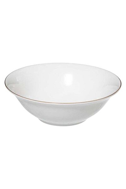 Secret de Gourmet Petit Salon Round Porcelain Salad Bowl White and Gold 22 cm