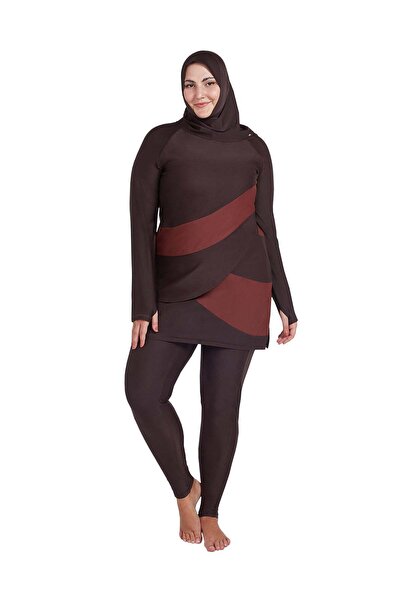 Coega Ladies Ladies Modest 3pc Swim Set - Chocolate Tie Dye