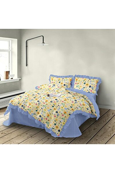 Inovius Lenjerie de Lux cu Volanase pentru pat dublu din Bumbac FINET- CPL59