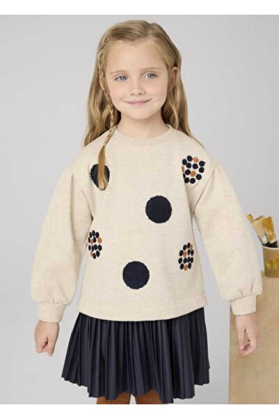 Bebüş BEBÜŞ-16516 2 YAŞ BEJ SWEAT KIZ ELBİSE TAKIM