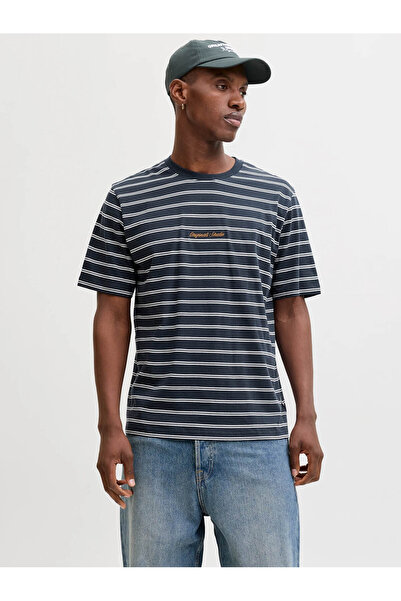 Jack & Jones Tricou bărbătesc Jack Jones Norrebro cu dungi, croială relaxată ...