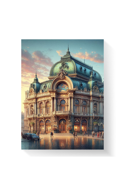 Printees Painting - Illustration with a palace - Canvas on frame
