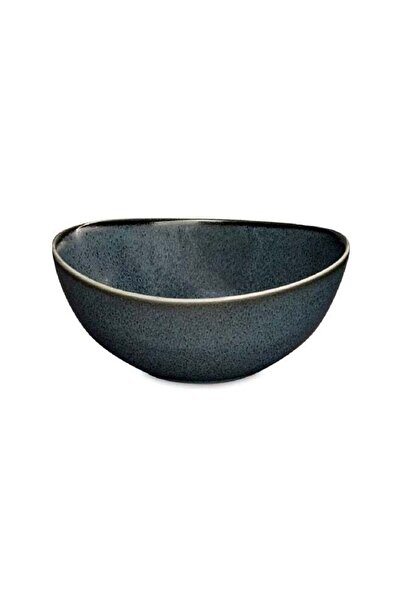 Generic Easy Life Magma Series Porcelain Salad Bowl Dark Blue and Black 18 cm