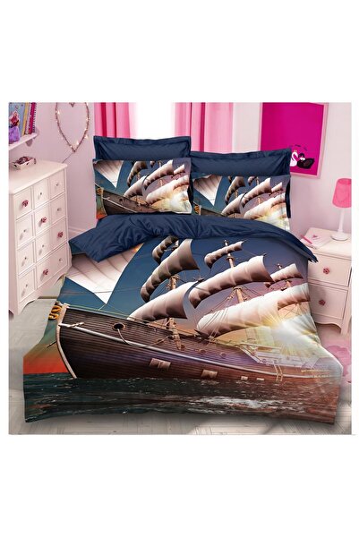 Inovius Lenjerie de Pat, Bumbac Finet 3D, 6 Piese, Pat Dublu - SIPRA2-27