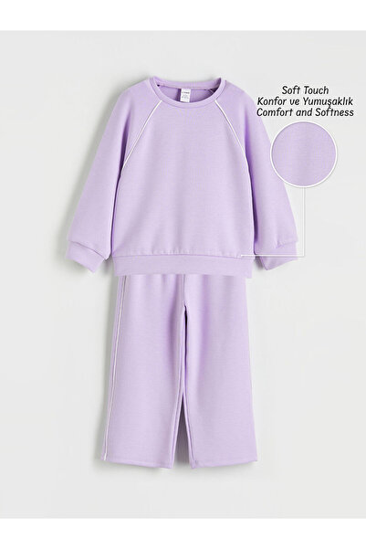 LC Waikiki Rmz Gi̇yi̇m Farkiyla Zero Roba Collar Girls' Softt Touch Sweatshir...