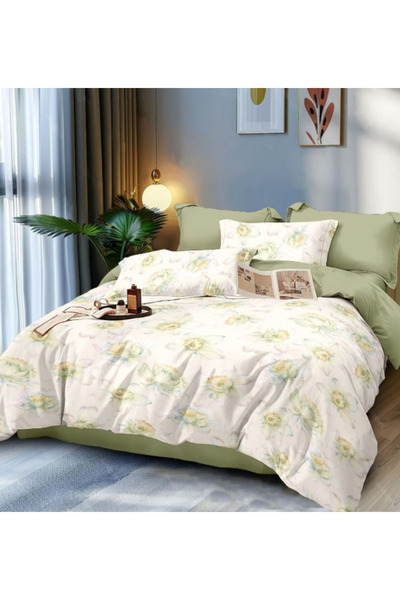 Inovius Lenjerie de Pat Bumbac Finet, 6 Piese, Pat Dublu - GR-450