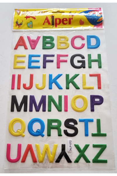 Modellino Konulu Sticker Kabartmalı Sitikır A4 Boy Yapıştırmalı Etiket - Harf...