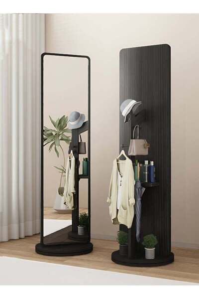 Taimi 361 Degree Rotating Floor Mirror and2 in1Coat Rack for Bedroom and Livi...