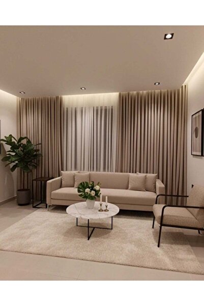 Wave ستارة أنيقة مموجة باللون البيج عرض ٢ متر * طول ٢.٧٠ متر