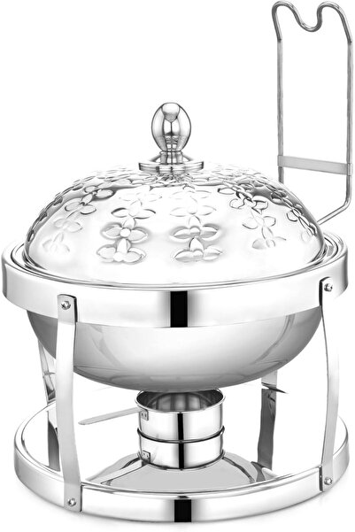 ALSAIF Food Warmer Buffet Pot, Round Pot with Stainless Steel Lid and Fuel Ho...