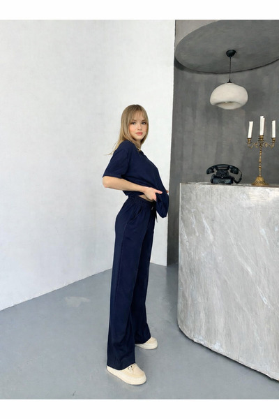 YAKAMEL Women's Crew Neck Cotton Flexible Super High Waist Tracksuit Set