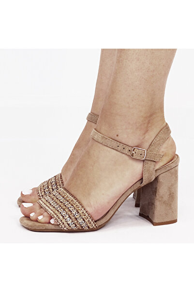 SOFILINE Women's beige taupe sandals with thick heel B-5526 M12