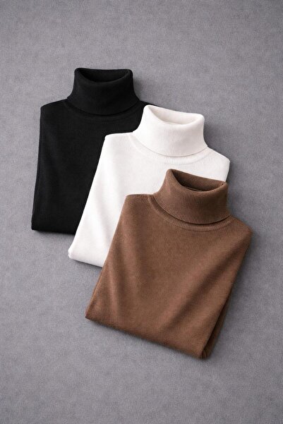 LUPERCUS Women's Turtleneck 3-Piece Sweater