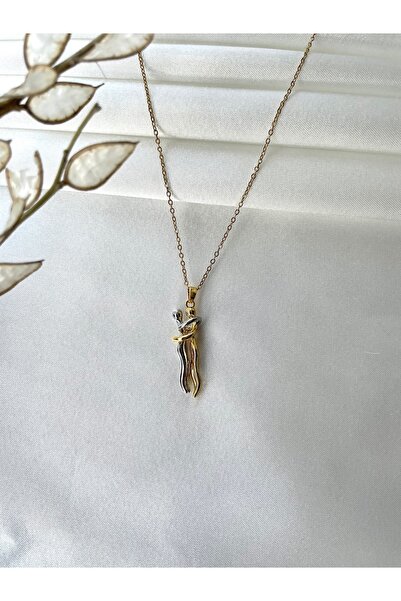 Modesa bijuteri Interlocking Lover Couple Necklace - Valentine's Day Gift - S...
