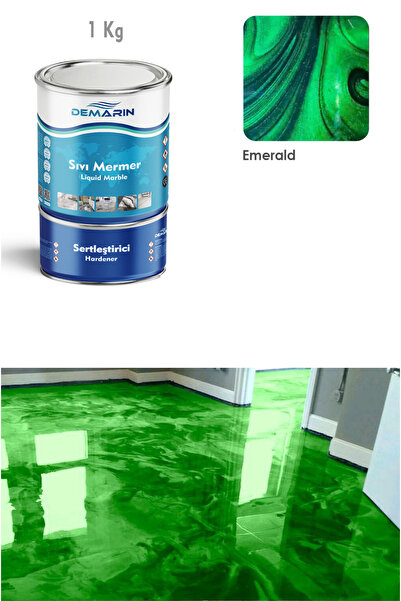 Demarin Solventsiz - Kokusuz Sıvı Mermer, Liquid Marble (tezgah, Zemin Boyası) METALİK SERİ