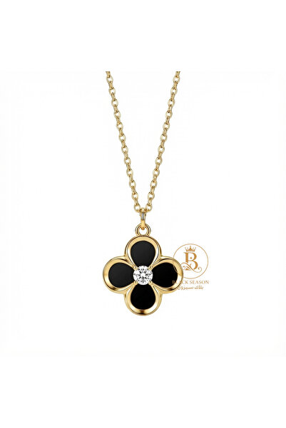 Black Season Long zircon necklace |