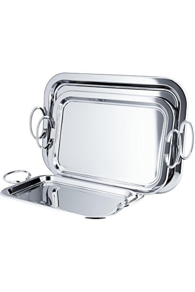ALSAIF 3 Pieces Serving Tray Set with Side Handles
