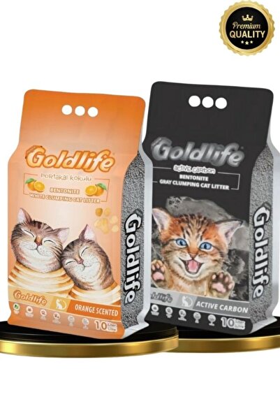 Goldlife Gold Premium 2*10 Litre Kedi Kumu (Portakal 10 litre + Aktif Karbon ...