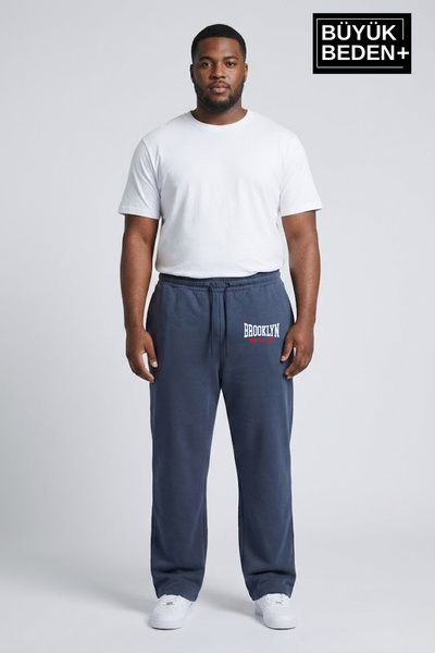 Superlife Men's Large Size Brooklyn 1970 Printed Cuffed Slim Sweatpants Spr26...