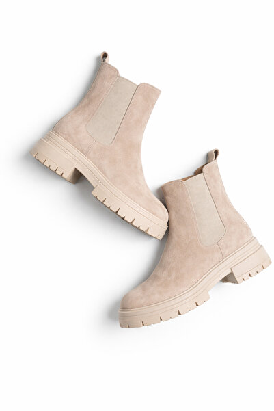Castle Black Begonia Genuine Leather Beige Women's Boots